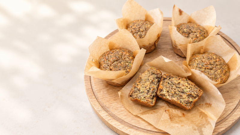 Carrot Zucchini Banana Muffins