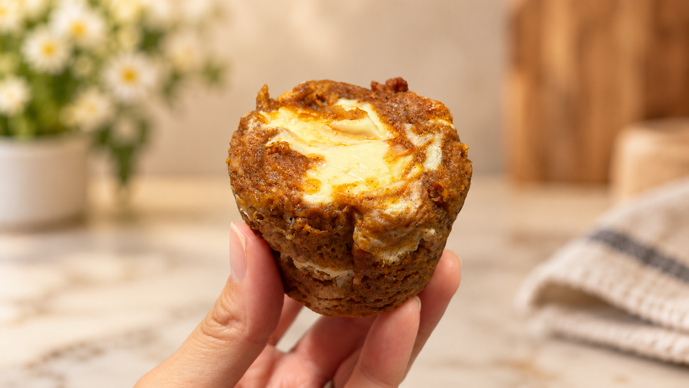 No Refined Sugar Pumpkin Cream Cheese Muffins